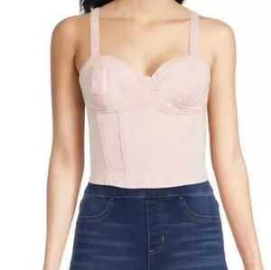 NWT Pink Denim Knit Corset Top size Small